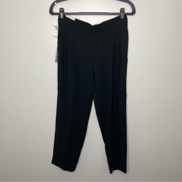 NWT BABATON Cohen Pant Cropped Mid Rise Pleated Trouser Black 8 Aritzia - Picture 2 of 9